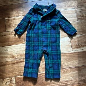 Janie and Jack Blackwatch plaid onesie 12-18 months NWOT